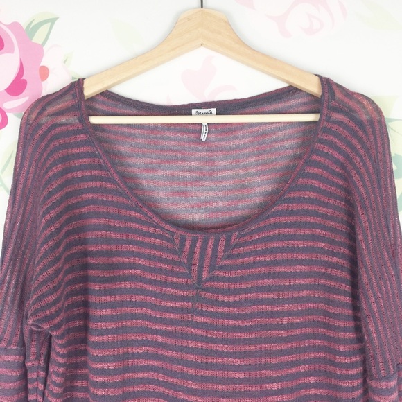 Splendid Stripe Knit Dolman Long Sleeves L - Picture 2 of 6